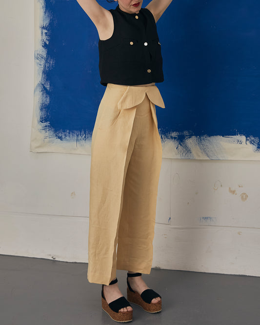 Marlene Trousers Buttercup Yellow Linen